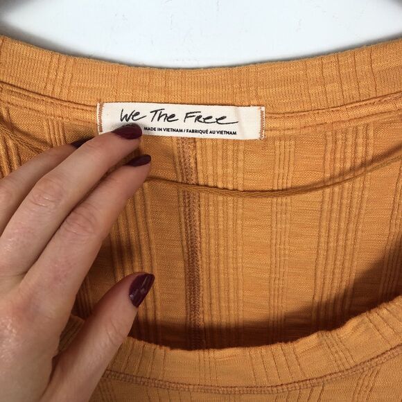 Free People Big Sur Amber Combo Long Sleeve Tie Dye Thermal T-Shirt Womens Small - Picture 2 of 6